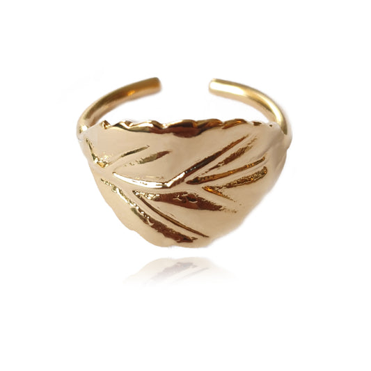 Ring Curved Leaves Jewelry